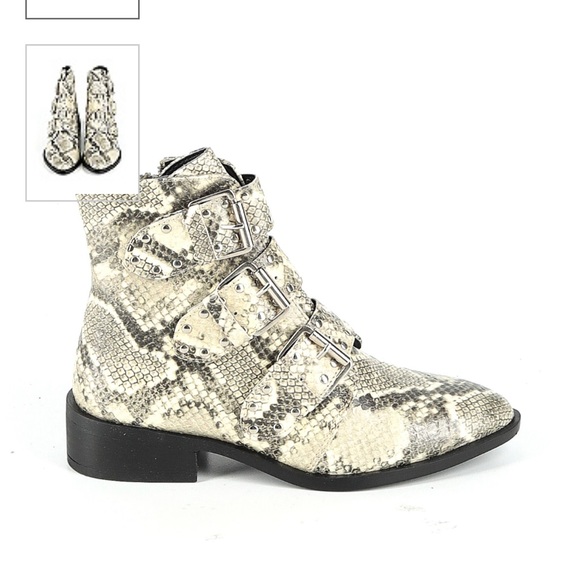 Steven New York Snake Skin Ankle Boots - Picture 1 of 8